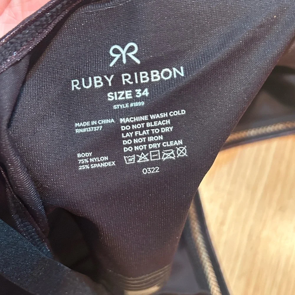 Ruby Ribbon‎ Black Demiette Wire Free Camisole Bralette Style 1899 Size 34
